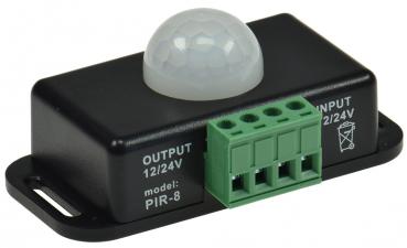 Preview: 12-24V Bewegungsmelder, max. 6A bis 8m Reichweite, 60°, 1-10min