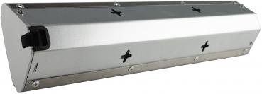 Preview: 4-fach Steckdosenblock Edelstahl + 2xUSB für Aufbaumontage, 45°, Abdeckklappen