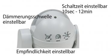 Preview: Aufputz Bewegungsmelder "CBM HF" 180° LED geeignet, IP44, 1-1200W, weiß