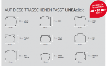 Preview: LED-Lichtbandsystem LINEAclick 50W 5000K engstrahlend Made in Germany