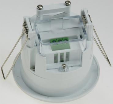 Preview: Decken-Einbau-Bewegungsmelder 360° LED geeignet, 6m Detektion, weiß