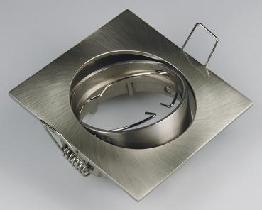 Preview: Decken-Einbaustrahler "SE80" chrom-matt schwenkbar, 80x80mm, für 50mm Lampen