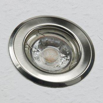 Decken-Einbaustrahler "SR80" chrom-matt starr, Ø80mm, für 50mm Lampen