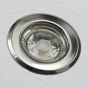 Preview: Decken-Einbaustrahler "SR80" chrom-matt starr, Ø80mm, für 50mm Lampen