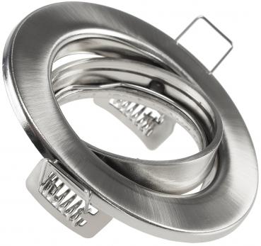 Preview: Decken-Einbaustrahler "SR90" chrom-matt schwenkbar, Ø 88mm, für 50mm Lampen