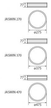 Preview: Deckenleuchte aus Echtholz Ø475mm mit 3x E27 Fassung in Weiß Matt