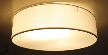 Preview: Deckenleuchte mit Textilschirm grau ØxH 40x10cm, für 3x E14 Lampe