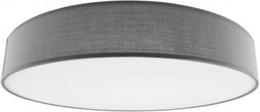 Deckenleuchte mit Textilschirm grau ØxH 50x12cm, für 4x E27 Lampe