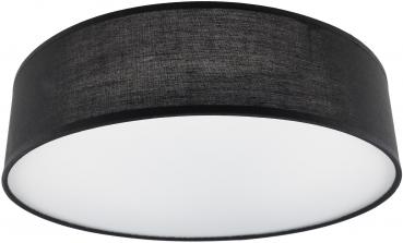 Deckenleuchte mit Textilschirm schwarz ØxH 40x10cm, für 3x E14 Lampe