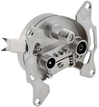 Preview: DELPHI Antennendose TV+Radio+Sat inkl. Rahmen, UP, weiß