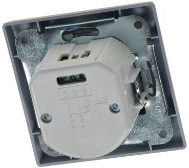 Preview: DELPHI Bewegungsmelder 160°, UP, silber 250V~, 400W, inkl. Rahmen, LED geeignet