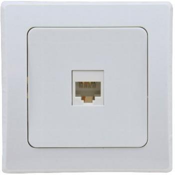 DELPHI RJ45 Dose für ISDN & Cat.5 inkl. Rahmen, UP, weiß