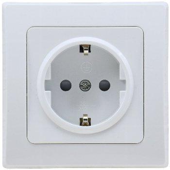 DELPHI Schutzkontakt-Steckdose 250V~/ 16A, inkl. Rahmen, UP, weiß