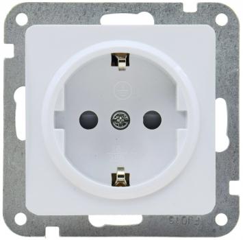 Preview: DELPHI Schutzkontakt-Steckdose 250V~/ 16A, inkl. Rahmen, UP, weiß