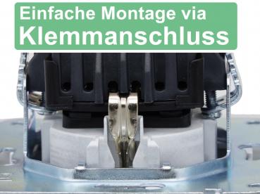 Preview: DELPHI Schutzkontakt-Steckdose, silber 250V~/ 16A, Klemmanschluss, ohne Rahmen