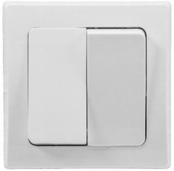 DELPHI Serien-Schalter 2-fach 250V~/ 10A, inkl. Rahmen, UP, weiß