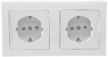 DELPHI Set 2 Steckdo.+ 2-fach Rahmen 250V~/ 16A, Klemmanschluss, weiß