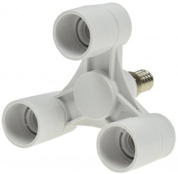 Preview: E14-Fassung "Triple", 3-fach Adapter auf 3x E14-Schraubfassungen