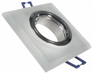 Einbaurahmen McShine Kristallglas eckig, Milchglas, 90x90mm