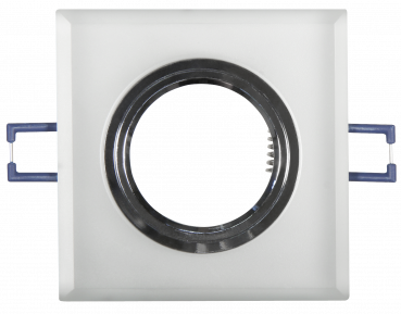 Preview: Einbaurahmen McShine Kristallglas eckig, Milchglas, 90x90mm