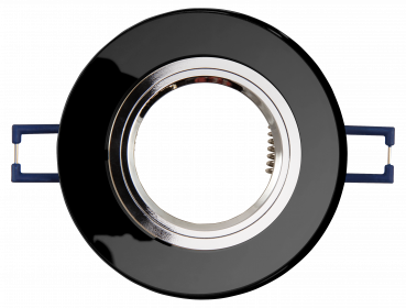 Preview: Einbaurahmen McShine Kristallglas rund, schwarz, Ø90mm