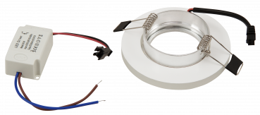 Preview: Einbaurahmen McShine LED-39 rund, Ø90mm, Glas, mit LED-Beleuchtung