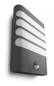 Preview: Philips Lighting myGarden LED-Wandleuchte Raccoon Edelstahl oder anthrazit mit Bewegungssensor
