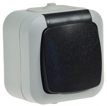 Preview: Feuchtraum Steckdose, IP44 250V~/ 16A, inkl. AP-Rahmen, grau