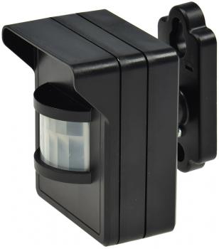 Funk-Bewegungsmelder für "Pilota Casa" IP44, 90°/8m PIR, schwarz, Aufputz