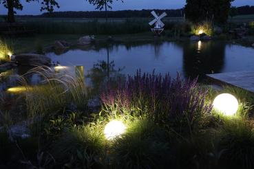 Preview: Garten Kugelleuchte Erdspieß "CT-GL20cm" IP44, 230V, 1,5m Kabel, E27 Fassung