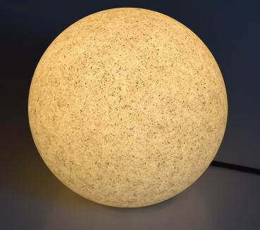Preview: Garten Kugelleuchte Erdspieß "Granit-28" IP44, 230V, 1,5m Kabel, E27 Fassung