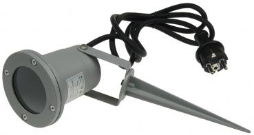 Preview: Gartenleuchte "CT-GS10", silbergrau 230V, 1,5m Kabel+Erdspieß, GU10 Fassung