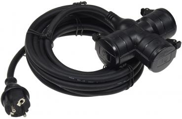 Preview: Gartensteckdose für Außen, 3-fach IP44, 5m Zuleitung