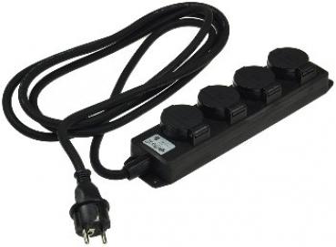 Gartensteckdosenleiste für Außen, 4-fach IP44, 3m Zuleitung