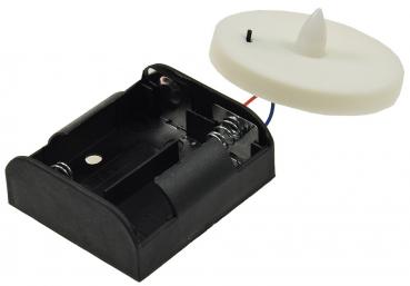 Preview: Grablicht mit flackernder LED ØxH 75x125mm, Betrieb mit 2xC/R14 (Baby)