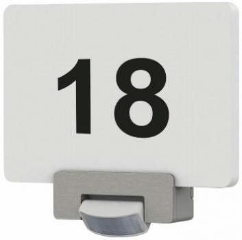 Hausnummernleuchte mit Bewegungsmelder incl. Zahlen-/Buchstabensatz, 2x 1W LED