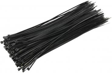 Preview: Kabelbinder 300mm x 3,5mm, schwarz 100er Pack, hohe Zugkraft, UV fest