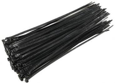 Kabelbinder 300mm x 4,8mm, schwarz 100er Pack, hohe Zugkraft, UV fest