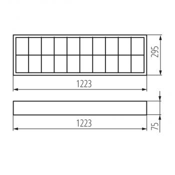 Kanlux Aufputz-Rasterleuchte NOTUS für 2 LED Röhren 120 x 30cm