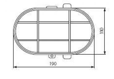 Preview: Kanlux Hermi Kellerleuchte Ovalleuchte mit Metallkorb E27 Fassung IP54