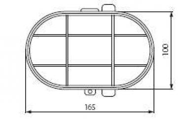 Preview: Kanlux Milo Kellerleuchte Ovalleuchte mit Kunststoffkorb E27 Fassung IP54