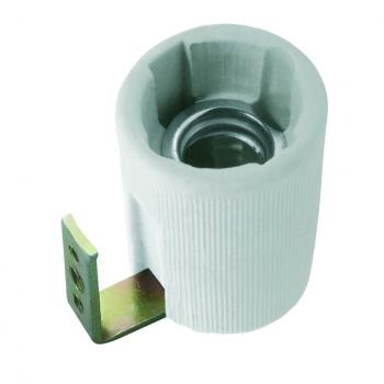 Preview: Keramik-Lampenfassung E14 Keramik mit Bügel