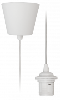 Lampenaufhängung McShine, E27 Fassung, weiß, 230V, 1,2m Kabel, Textilkabel