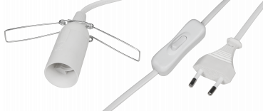Lampenfassung McShine E14 mit 1,5m Kabel, Schalter und Eurostecker
