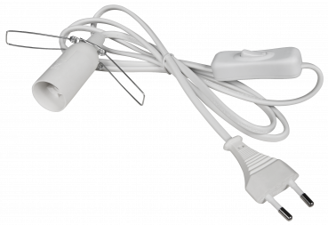 Preview: Lampenfassung McShine E14 mit 1,5m Kabel, Schalter und Eurostecker
