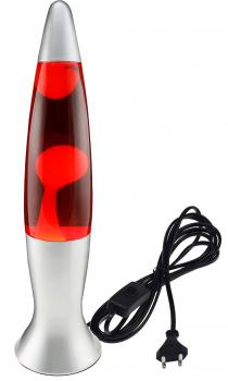 Preview: Lavalampe "CTL-ROGE" 40cm Wasser: Rot, Wachs: Gelb, Body: Silber