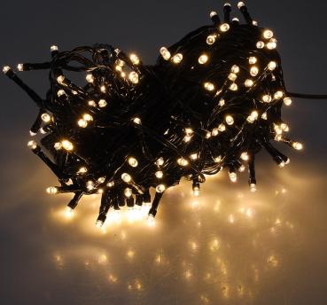 Preview: LED Aussen-Lichterkette "CT-ALK200" 20m warmweiß, Kabel schwarz, IP44, 200 LEDs