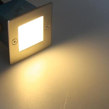 Preview: LED-Einbauleuchte "Cuadrado Q9" Edelstahl-Front, 9 LEDs, warmweiß