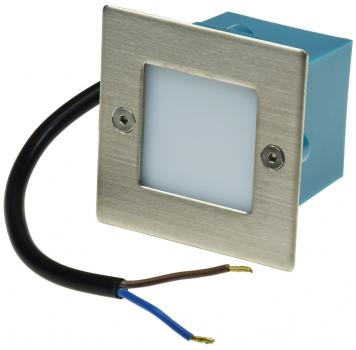 Preview: LED-Einbauleuchte "Cuadrado Q9" Edelstahl-Front, 9 LEDs, warmweiß