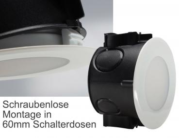 Preview: LED-Einbauleuchte "EBL-HV65w", weiß 2 Watt, 230V, 4200K, 170Lm, neutralweiß